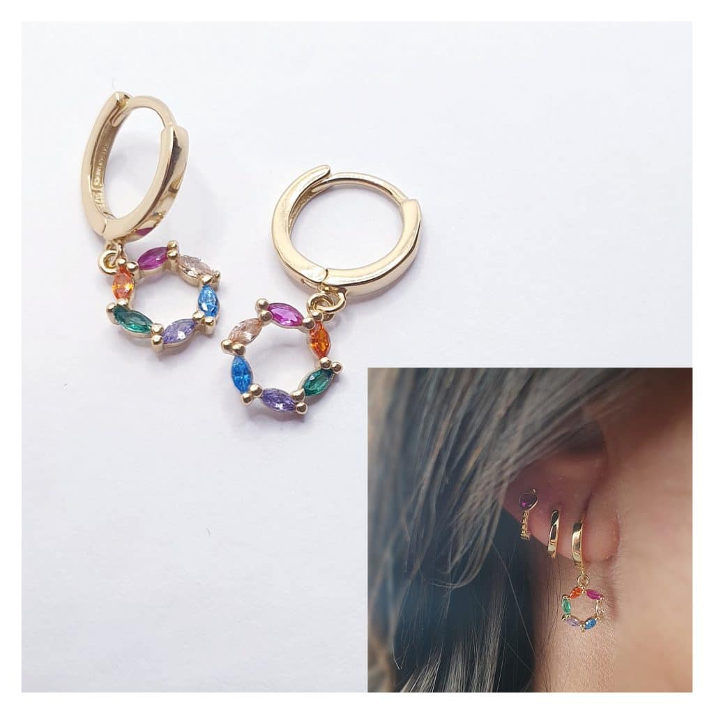 Pendientes Alegría oro de 14 quilates