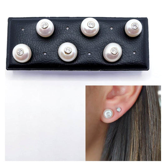 Pendientes perla luz de plata de ley - Joyería Zafir