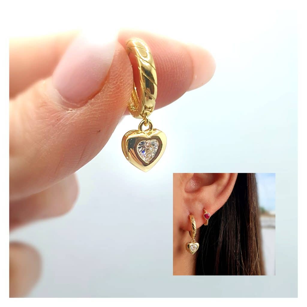 Pendientes luz de amor oro de 14 quilates
