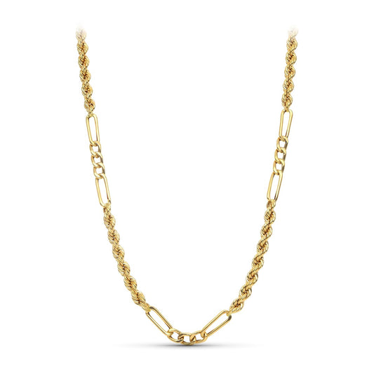 Cordon Salomonico Combinado 50 cm de oro amarillo 18K