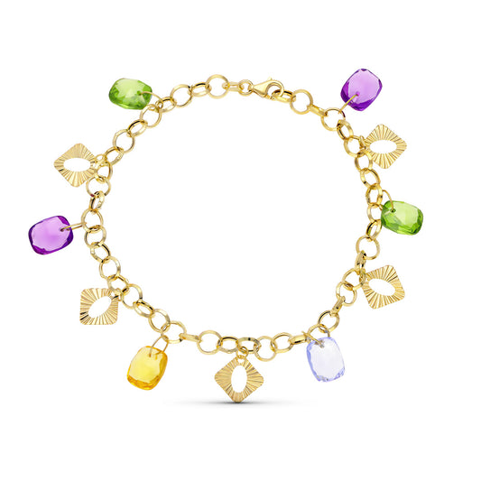 Pulsera Piedras Color de oro amarillo 18K