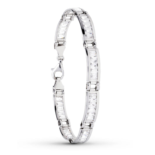 18K PULSERA ORO BLANCO CIRCONITA 20CM