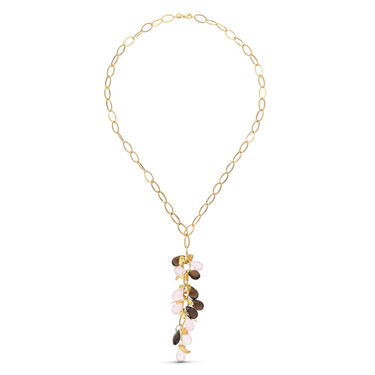 18K GARGANTILLA ORO AMARILLO PIEDRAS COLOR