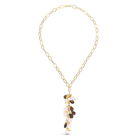 18K GARGANTILLA ORO AMARILLO PIEDRAS COLOR