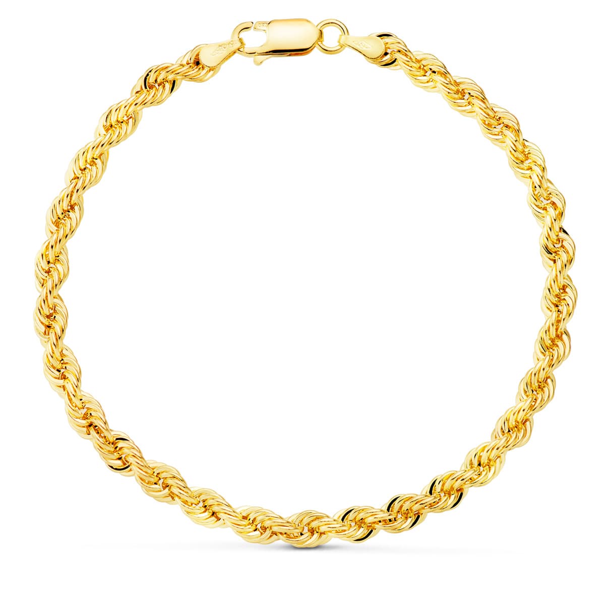 Pulsera Cordon Salomonico. Ancho 4,3 mm Largo 19 cm de oro amarillo 18K