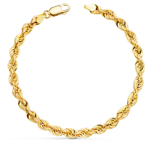 Pulsera Cordon Salomonico. Ancho 5,5 mm Largo 21 cm de oro amarillo 18K