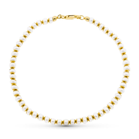 Pulsera Perla 18,5 cm de oro amarillo 18K
