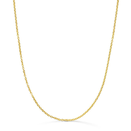 18K CADENA ORO AMARILLO ROLO MACIZA ANCHO: 1.5MM LARGO: 50CM