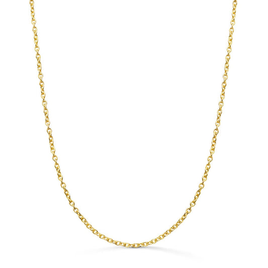 18K CADENA ORO AMARILLO FORZADA MACIZA ANCHO: 1.9MM LARGO: 60CM