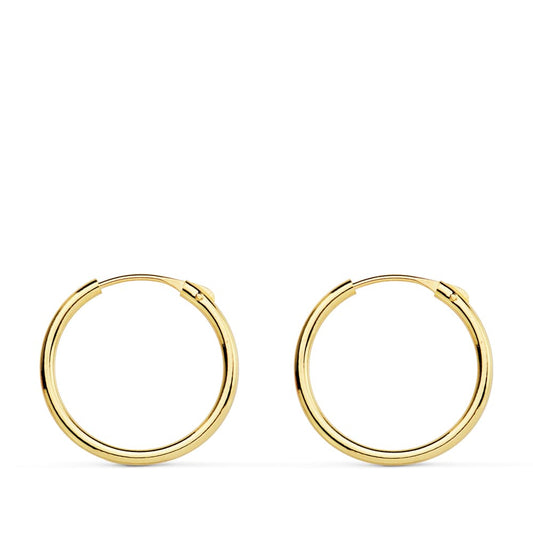 18K AROS ORO AMARILLO HUECOS REDONDOS 15X1.20 MM
