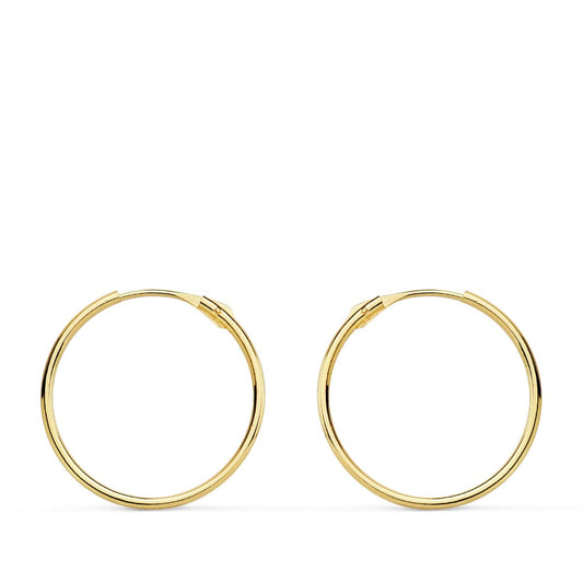 18K AROS ORO AMARILLO TUBO HUECOS 16X0.8 MM