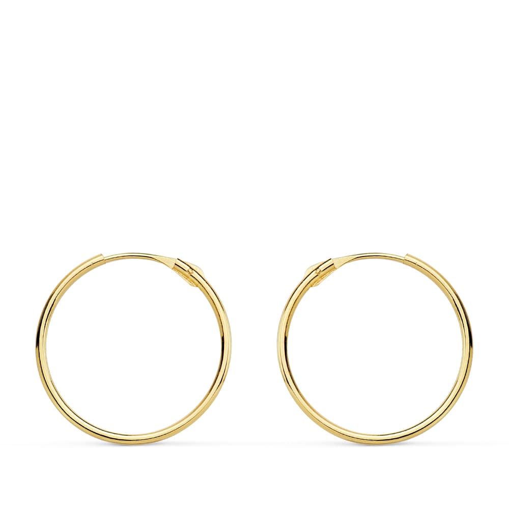 18K AROS ORO AMARILLO TUBO HUECOS 16X0.8 MM