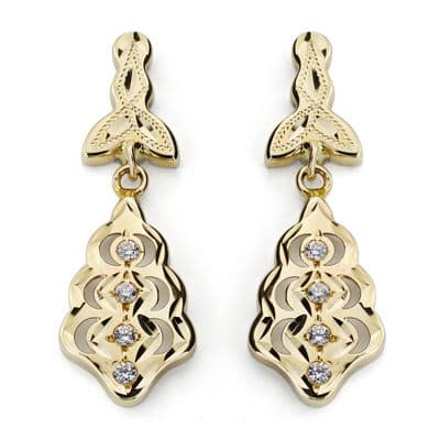 18K PENDIENTES CUBANAS CIRCONITA ORO AMARILLO 27X9 MM CIERRE CATALAN