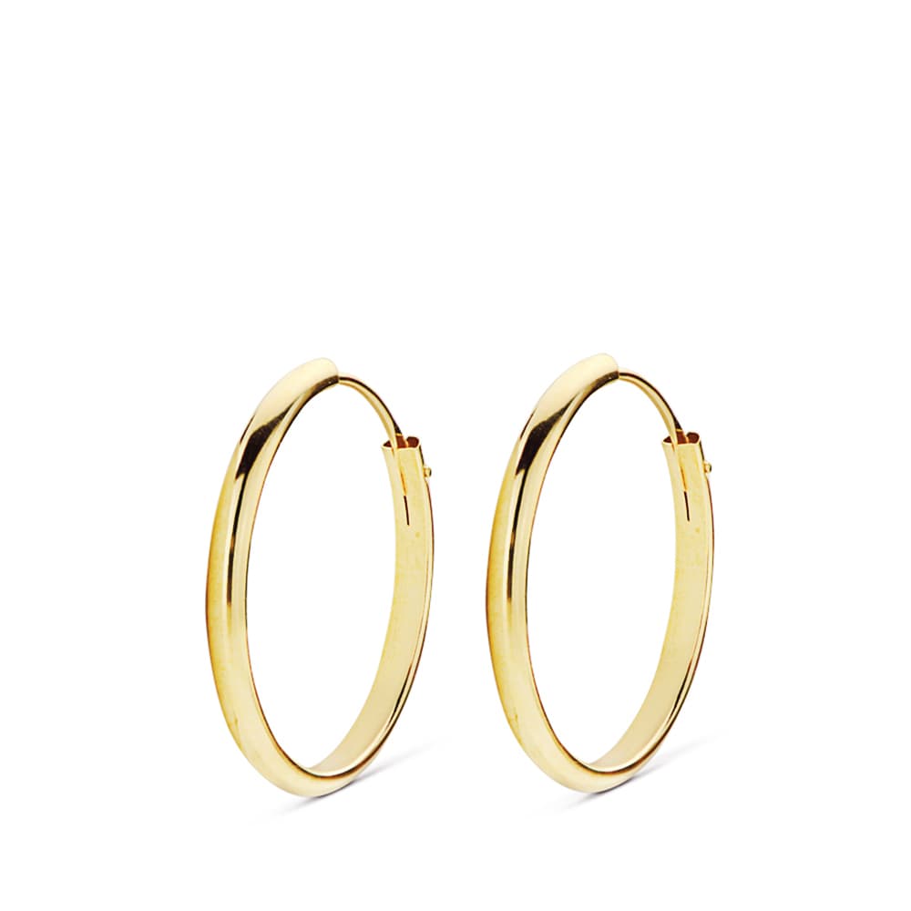 18K AROS ORO AMARILLO MEDIA CAÑA LISOS LIGEROS 20X2 MM