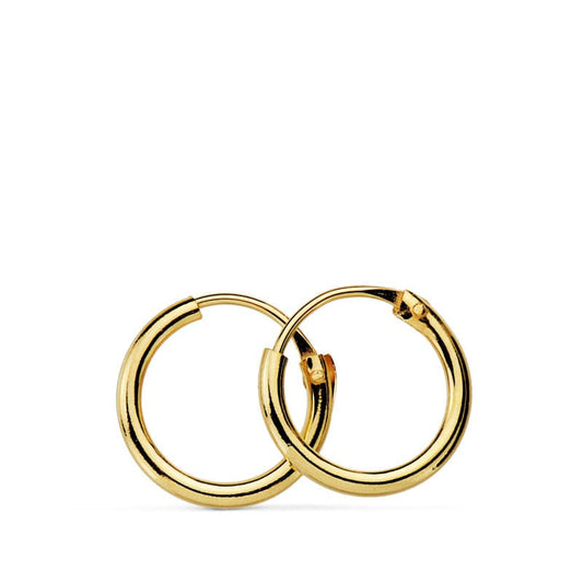 18K AROS ORO AMARILLO REDONDOS LISOS LIGEROS 10X1.20 MM