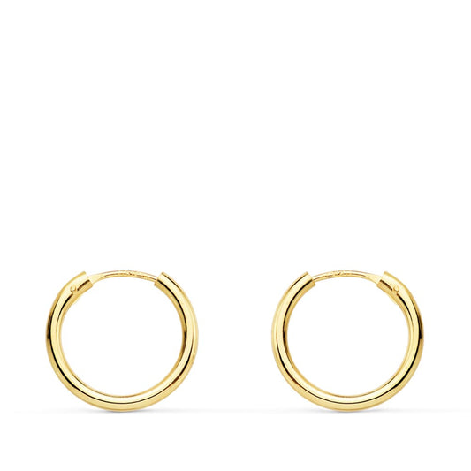 18K AROS ORO AMARILLO REDONDOS LISOS LIGEROS 14X1.50 MM