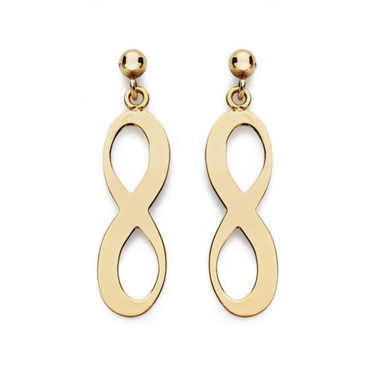 18K PENDIENTES INFINITO PRESION ORO AMARILLO 20X6 MM CIERRE PRESION