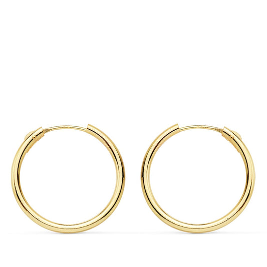 18K AROS ORO AMARILLO REDONDOS LISOS LIGEROS 18X1.50 MM