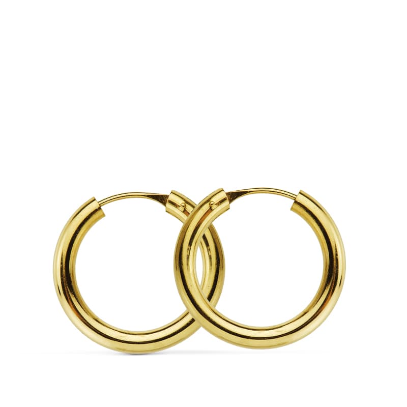 18K AROS ORO AMARILLO REDONDOS LISOS LIGEROS 18X2.5 MM