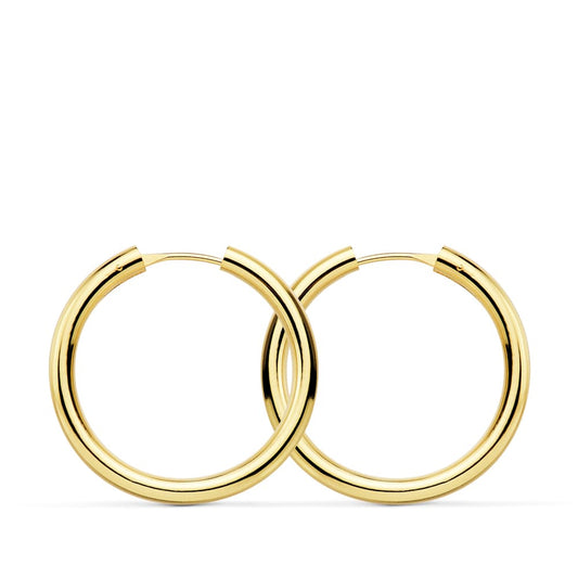 18K AROS ORO AMARILLO REDONDOS LISOS LIGEROS 24X2.5 MM