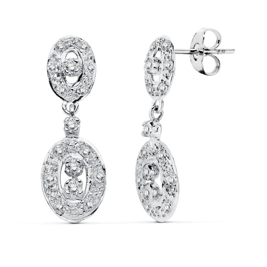 Pendientes Circonita de oro blanco 18K