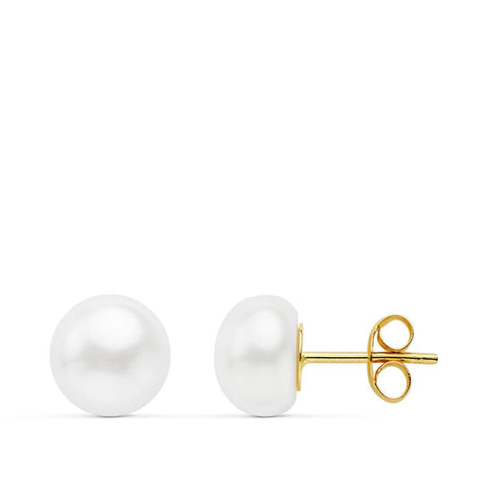 Pendientes Perlas Cultivadas Boton 8-8,5 mm de oro amarillo 18K