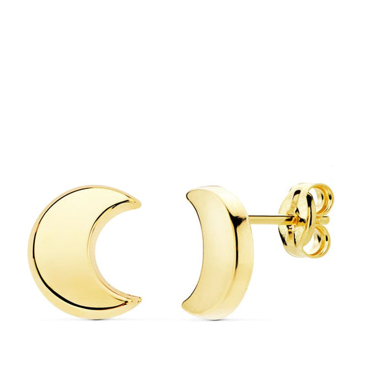 Pendientes Media Luna Lisa 9 x 8 mm 18K