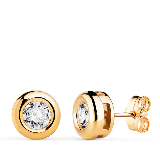 Pendientes Diamantes Laboratorio 5 mm 0,650 Qts Vs2-g. Medida: 8 x 8 mm de oro amarillo 18K