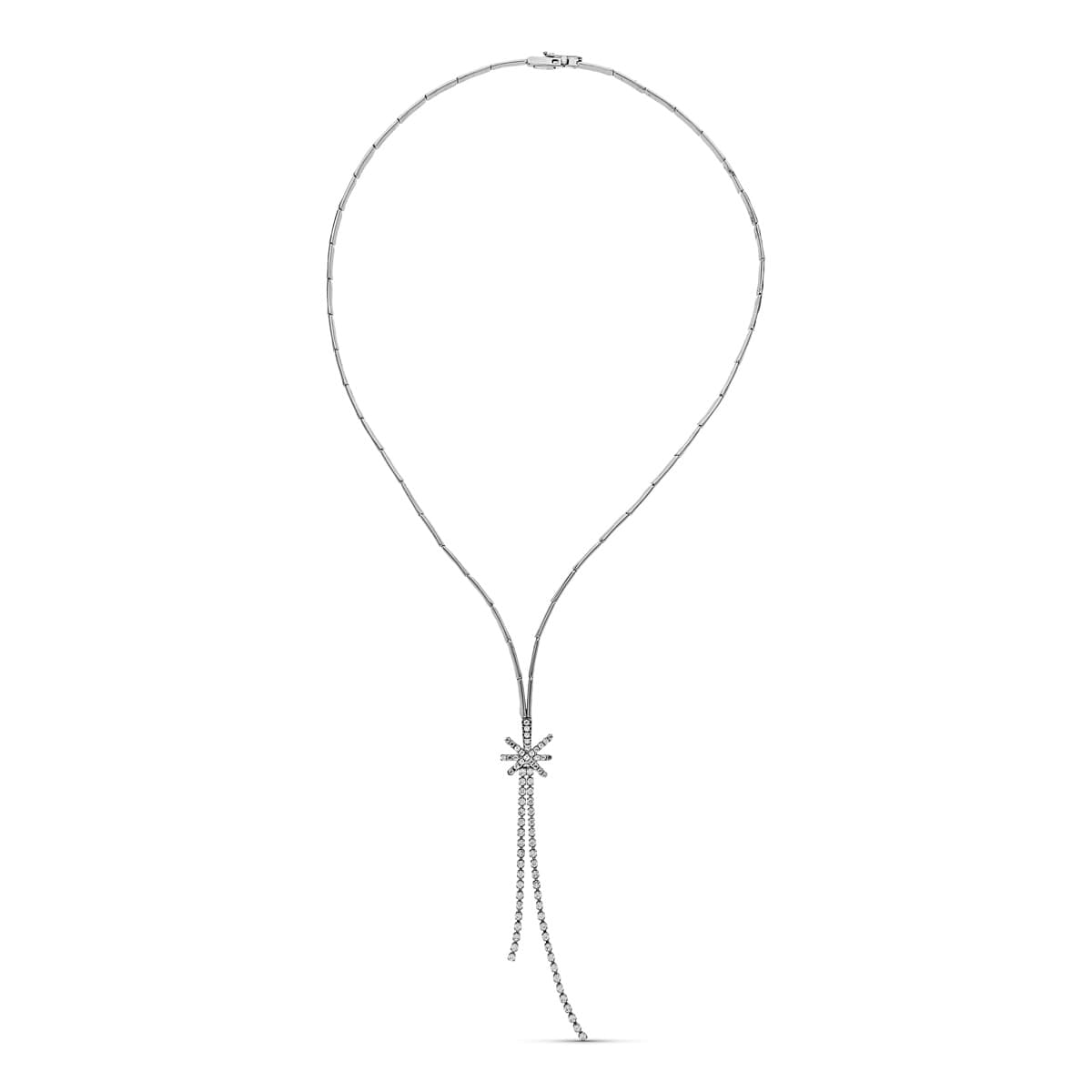 Gargantilla Estrella Circonitas de oro blanco 18K