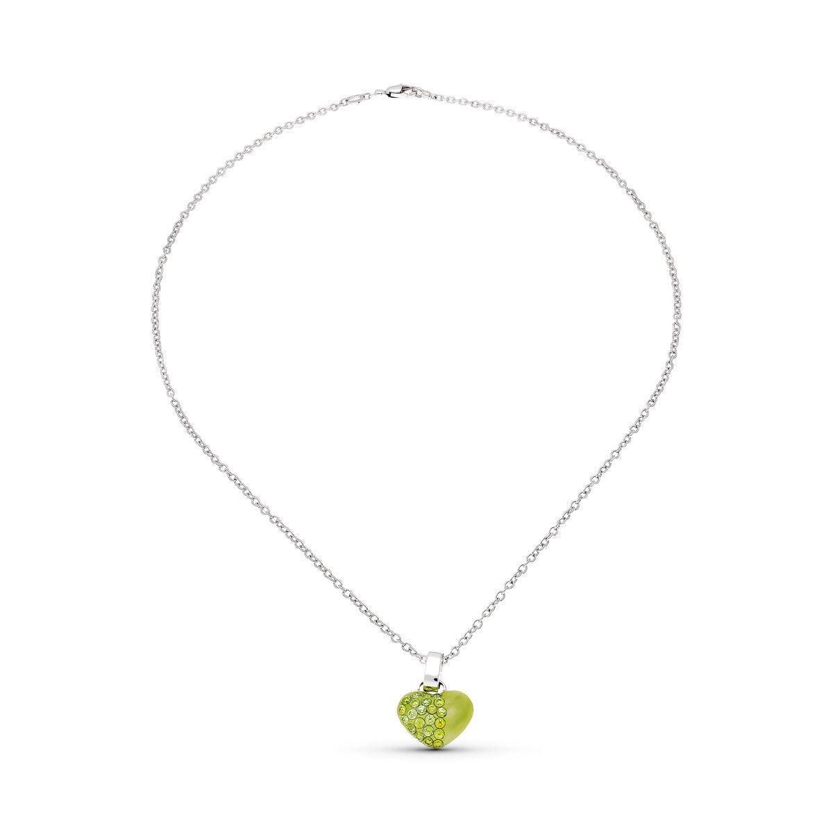 Gargantilla Corazon Circonitas de oro blanco 18K