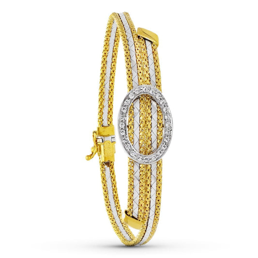 Pulsera Bicolor Circulo 18K