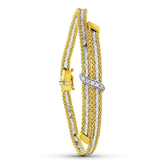 Pulsera Bicolor Circonitas 18K