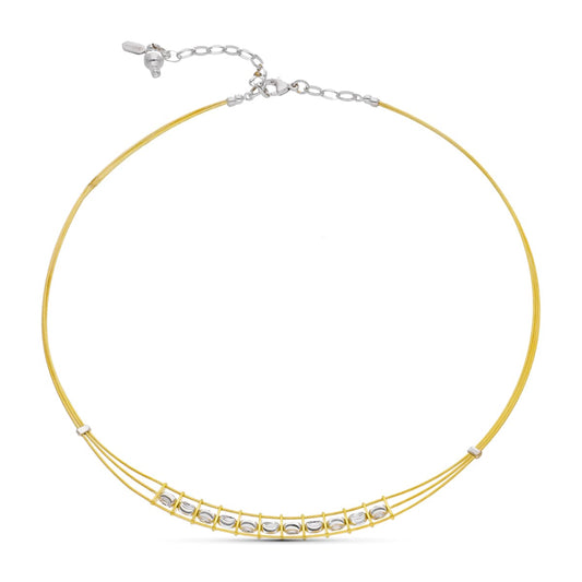 18K GARGANTILLA ORO BICOLOR HILOS