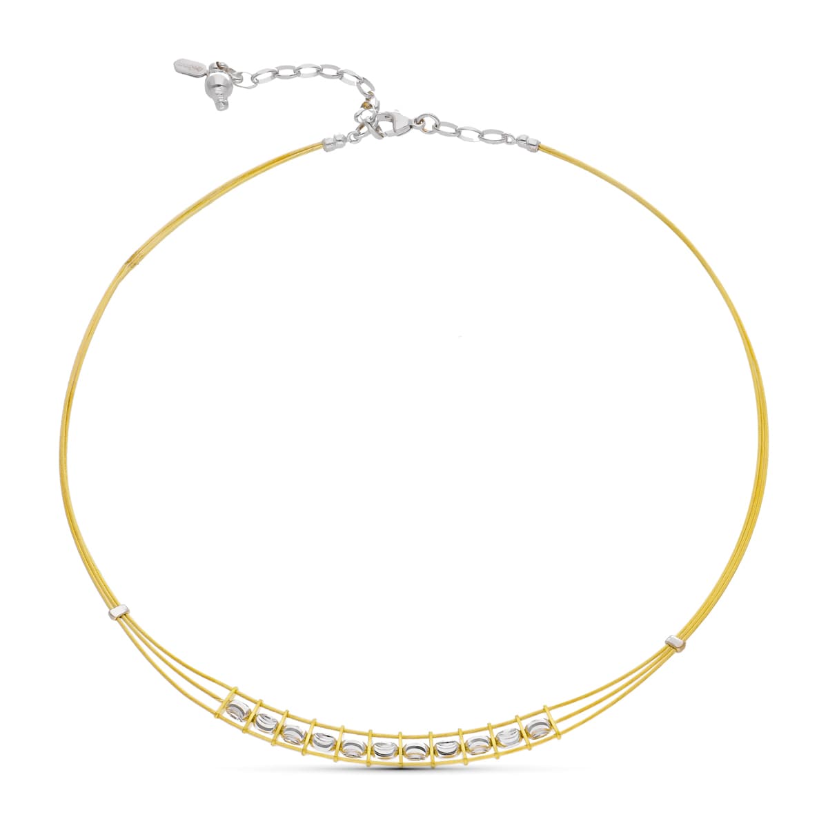 18K GARGANTILLA ORO BICOLOR HILOS