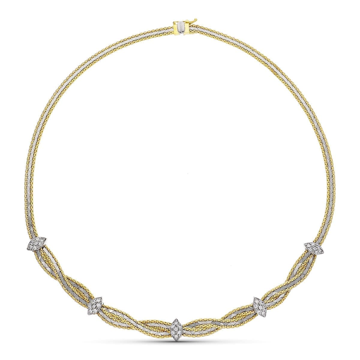 18K GARGANTILLA ORO BICOLOR CIRCONITAS