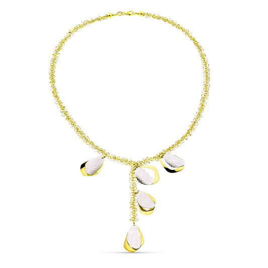 18K GARGANTILLA BICOLOR ANCHO 5 MM LARGO 44CM