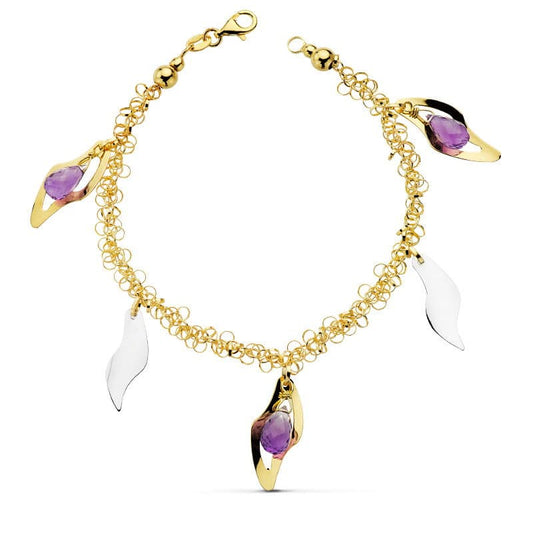 Pulsera Fetiches Bicolor 19 cm 18K