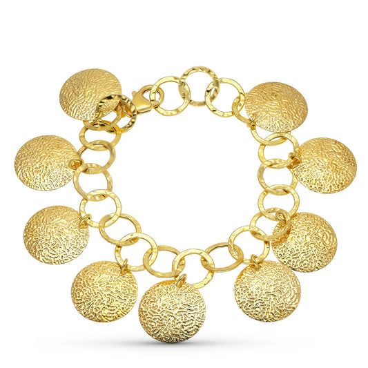 Pulsera Fetiches Redondos de oro amarillo 18K