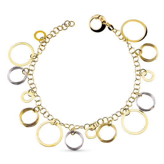 Pulsera Bicolor Aritos 18K