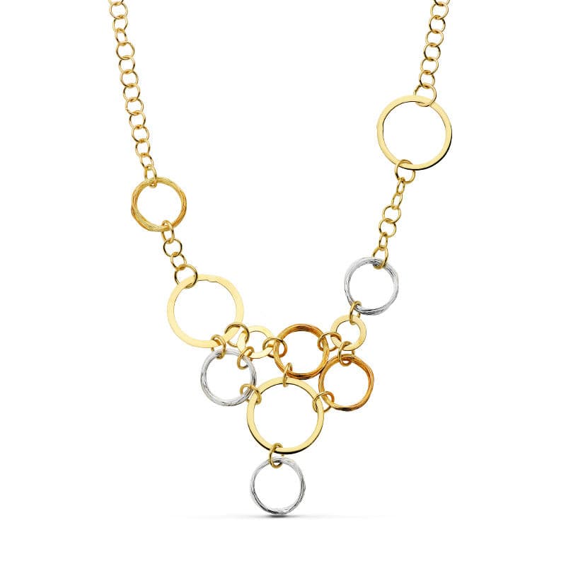 18K GARGANTILLA BICOLOR AROS 45CM