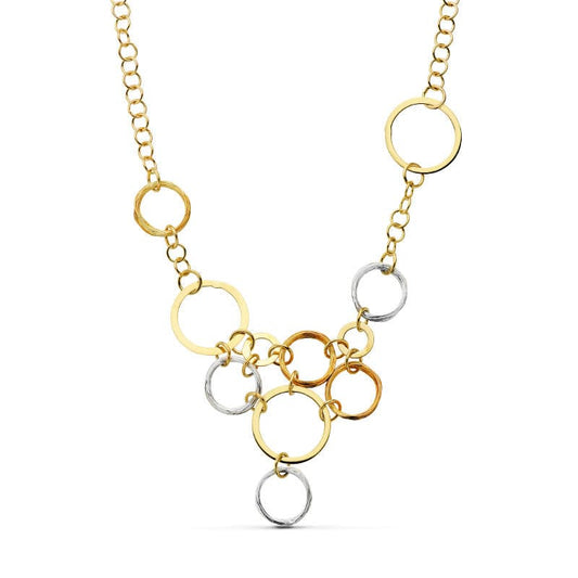 18K GARGANTILLA BICOLOR AROS 45CM
