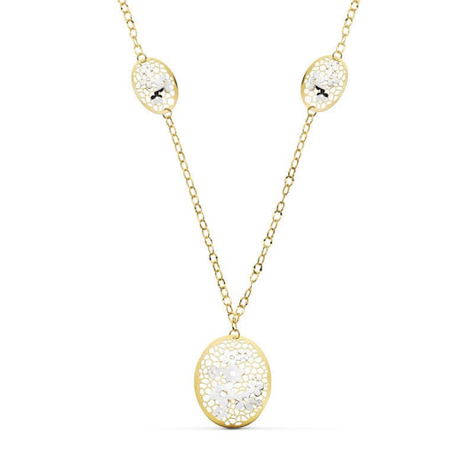 18K GARGANTILLA BICOLOR FLORES 45CM