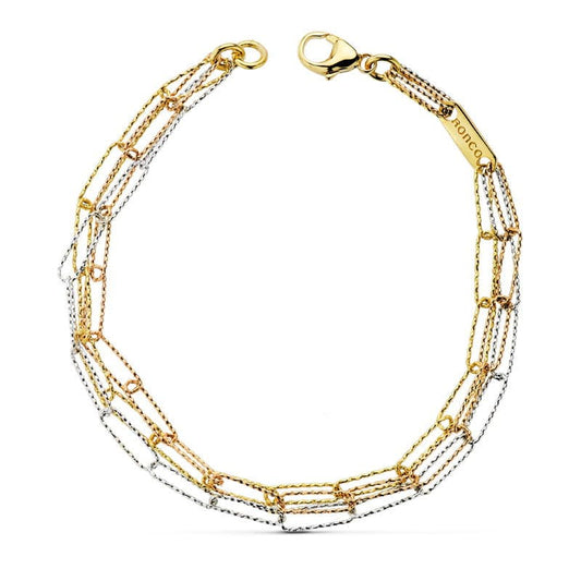 Pulsera Tricolor 19,5 cm 18K