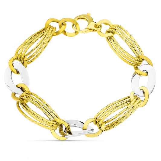 Pulsera Bicolor Eslabones 18K