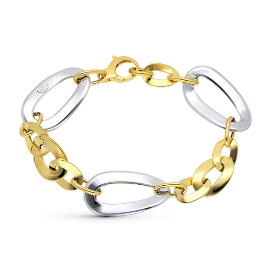 Pulsera Bicolor Eslabones 18K