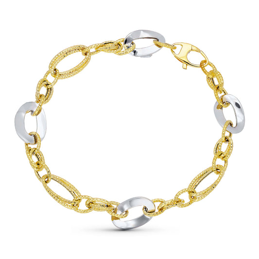 Pulsera Bicolor Eslabones 18K