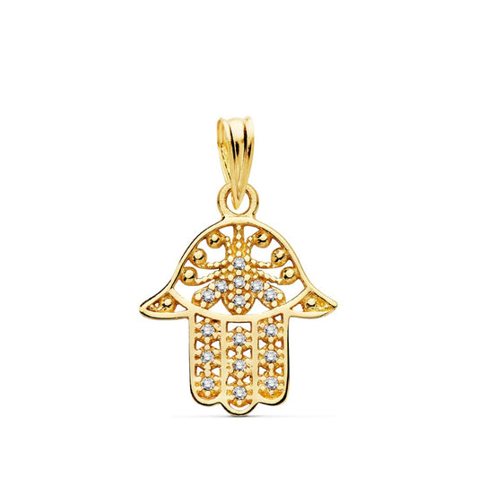 18K COLGANTE ORO AMARILLO MANO FATIMA 15X14 MM