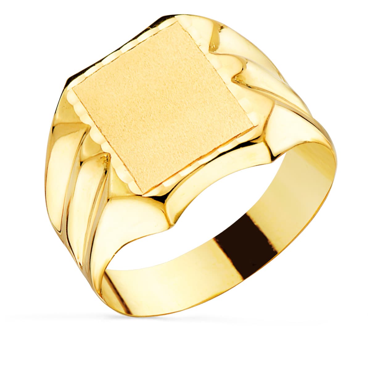 Sello Hueco Caballero Rectangular Tallado. Zona Grabado: 12 x 10 mm de oro amarillo 18K