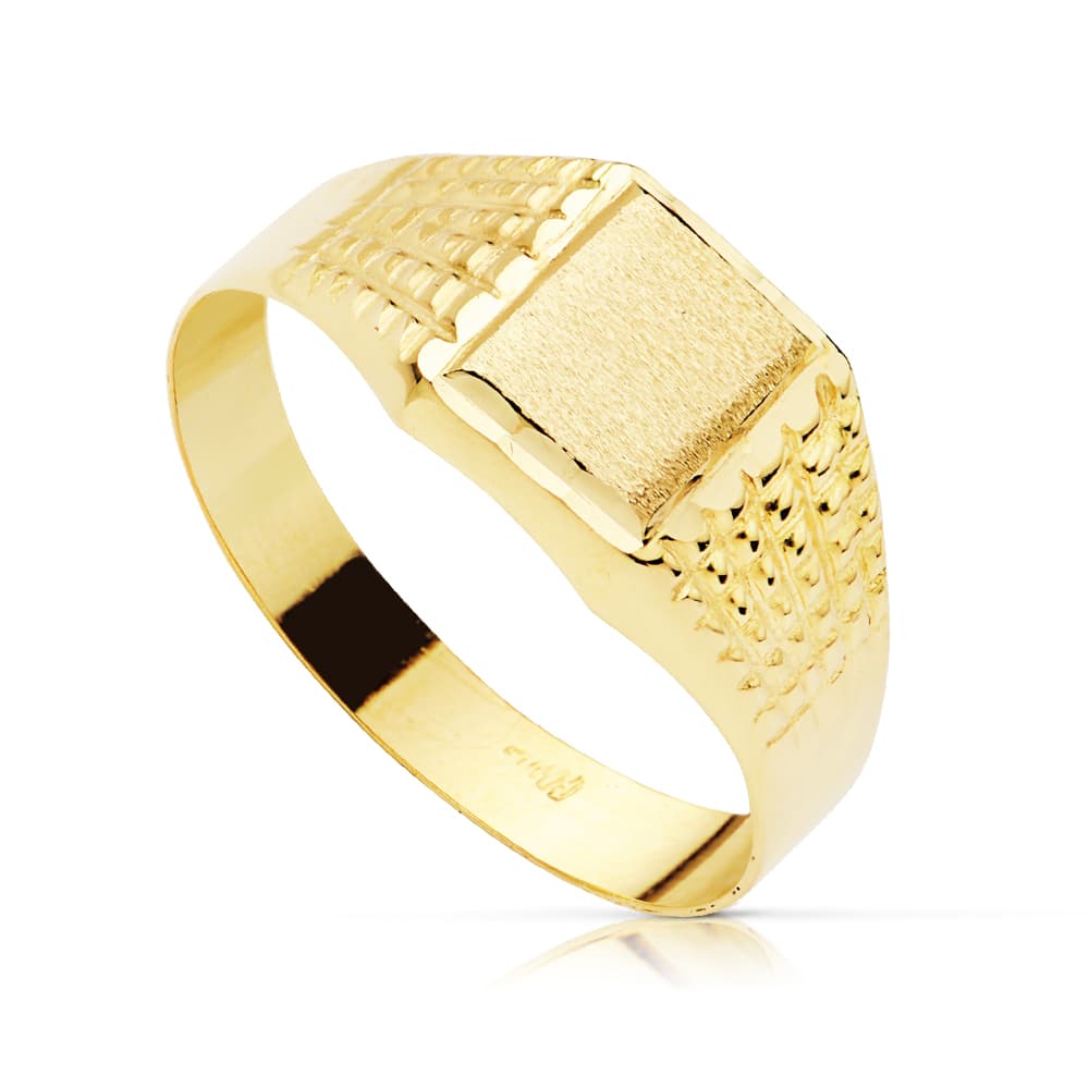 Sello Amariilo Cadete Hueco Tallado 7 x 6 mm 18K