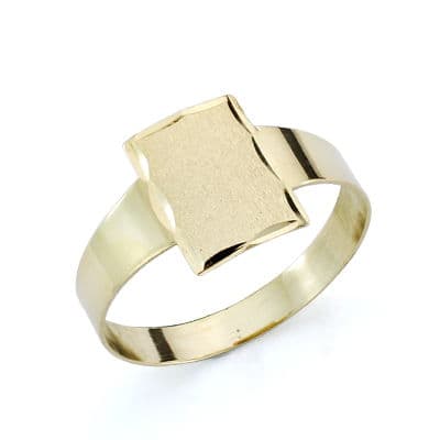 Sello Bebe Rectangular Borde Tallado. Medida: 8,5 x 6 mm de oro amarillo 18K